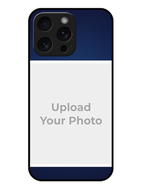 Custom iPhone 15 Pro Max Custom Glass Phone Case - Simple Royal Blue Design