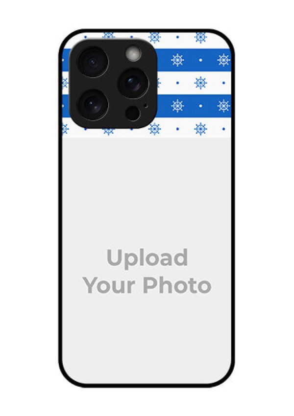 iPhone 15 Pro Max Custom Glass Phone Case - Snow Pattern Design