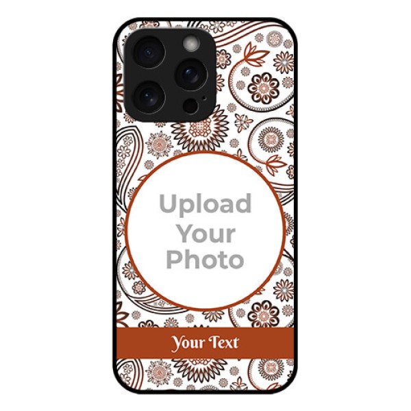 iPhone 15 Pro Max Custom Glass Phone Case - Abstract Flower Design