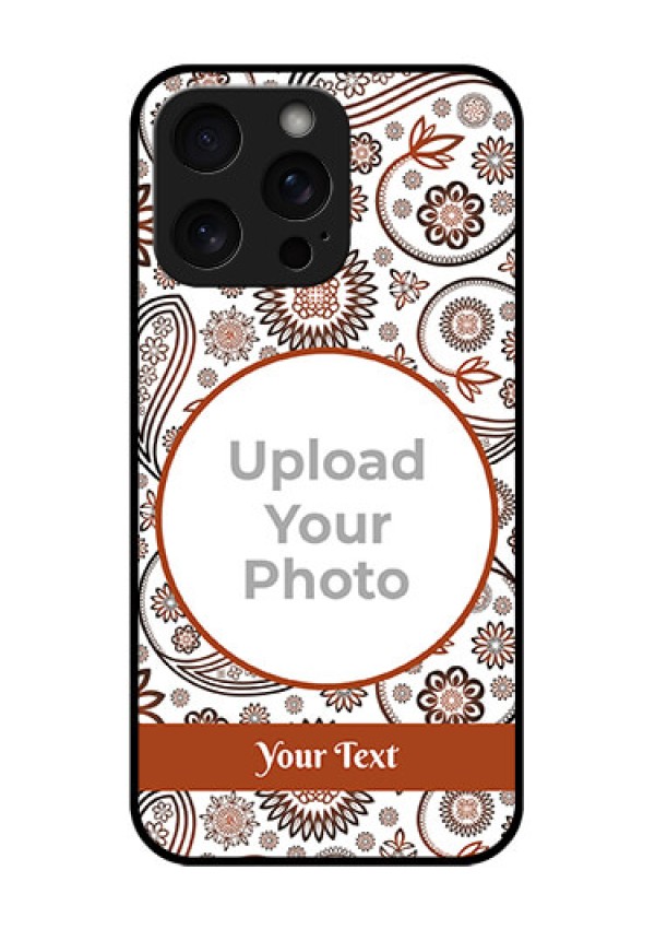 iPhone 15 Pro Max Custom Glass Phone Case - Abstract Flower Design