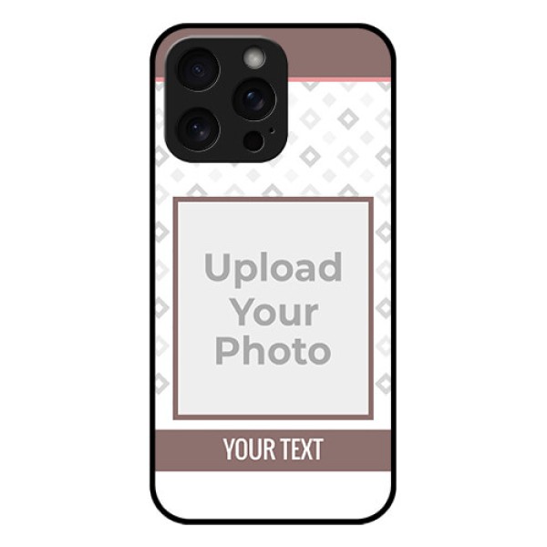 iPhone 15 Pro Max Custom Glass Phone Case - Simple Diamond Design