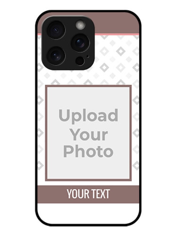 Custom iPhone 15 Pro Max Custom Glass Phone Case - Simple Diamond Design