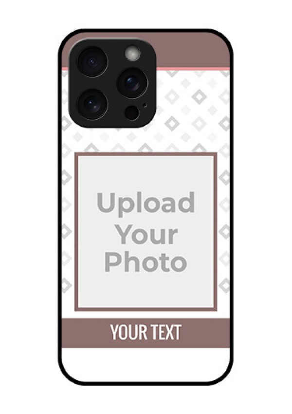 iPhone 15 Pro Max Custom Glass Phone Case - Simple Diamond Design