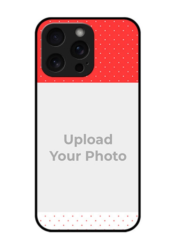 iPhone 15 Pro Max Custom Glass Phone Case - Red Pattern Design