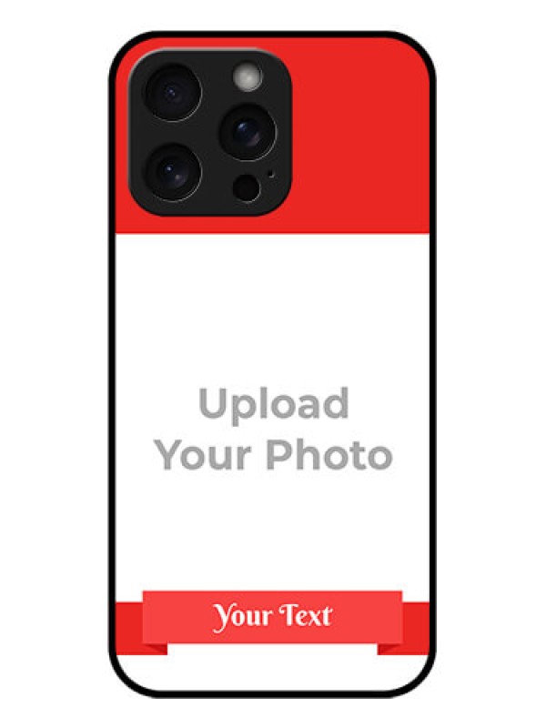Custom iPhone 15 Pro Max Custom Glass Phone Case - Simple Red Color Design