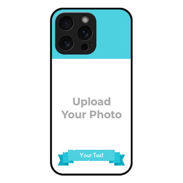 iPhone 15 Pro Max Custom Glass Phone Case - Blue Color Design