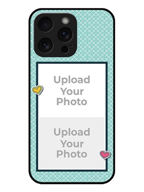 Custom iPhone 15 Pro Max Custom Glass Phone Case - 2 Image Holder With Pattern Design