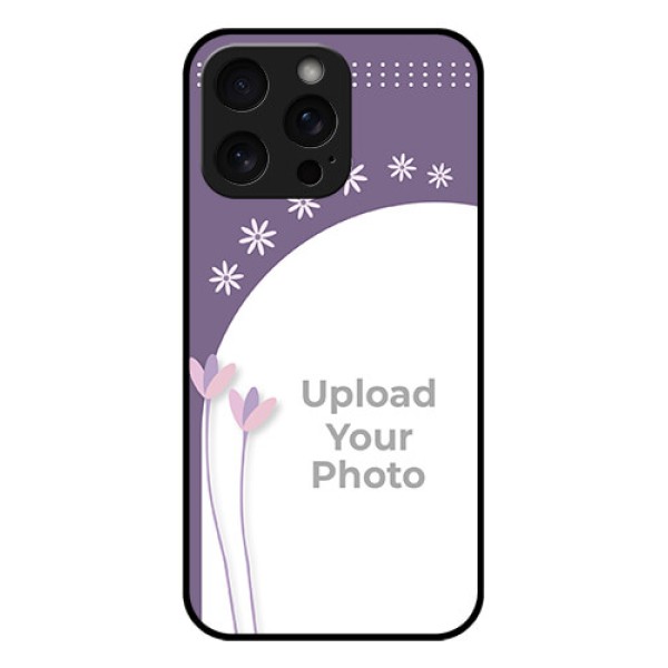 iPhone 15 Pro Max Custom Glass Phone Case - Lavender Flowers Design