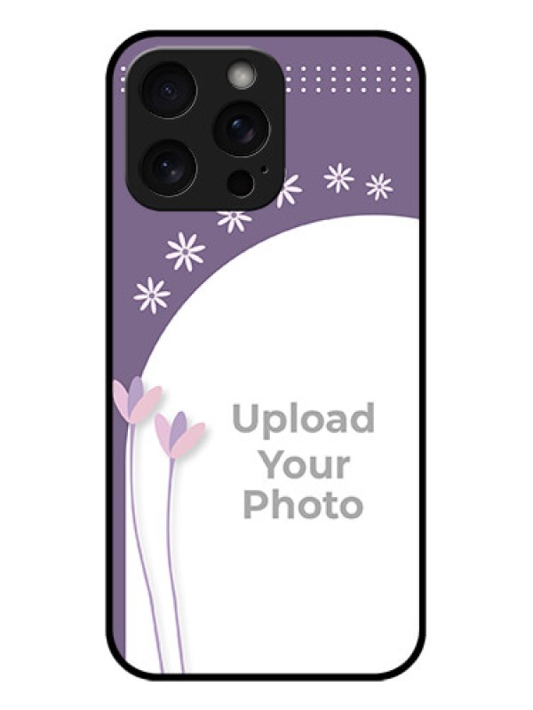 Custom iPhone 15 Pro Max Custom Glass Phone Case - Lavender Flowers Design