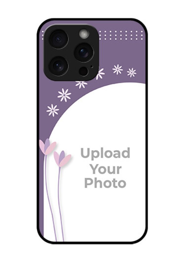 iPhone 15 Pro Max Custom Glass Phone Case - Lavender Flowers Design