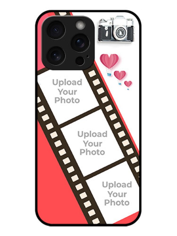 Custom iPhone 15 Pro Max Custom Glass Phone Case - 3 Image Holder With Film Reel