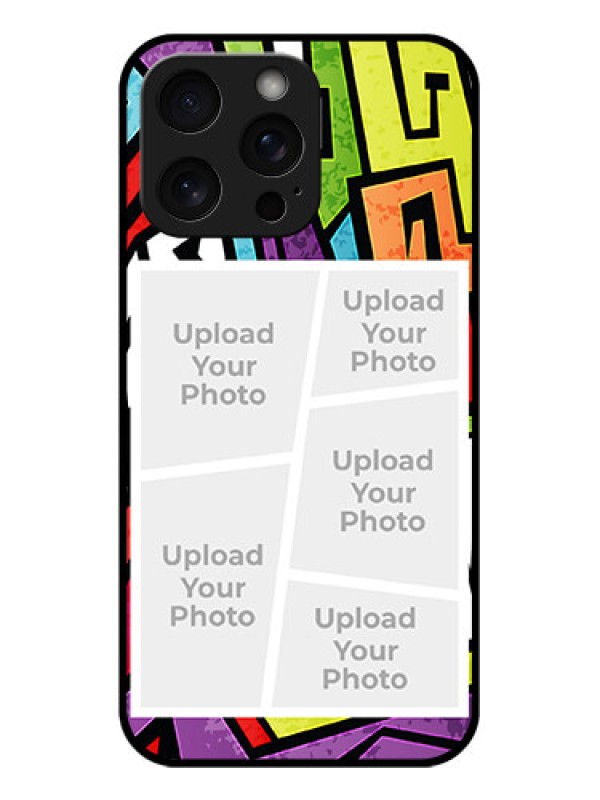 Custom iPhone 15 Pro Max Custom Glass Phone Case - Graffiti Pattern Design
