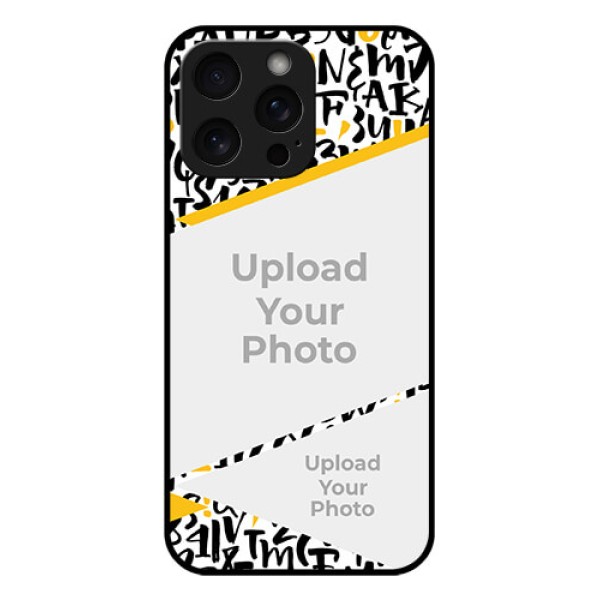iPhone 15 Pro Max Custom Glass Phone Case - Letters Pattern Design