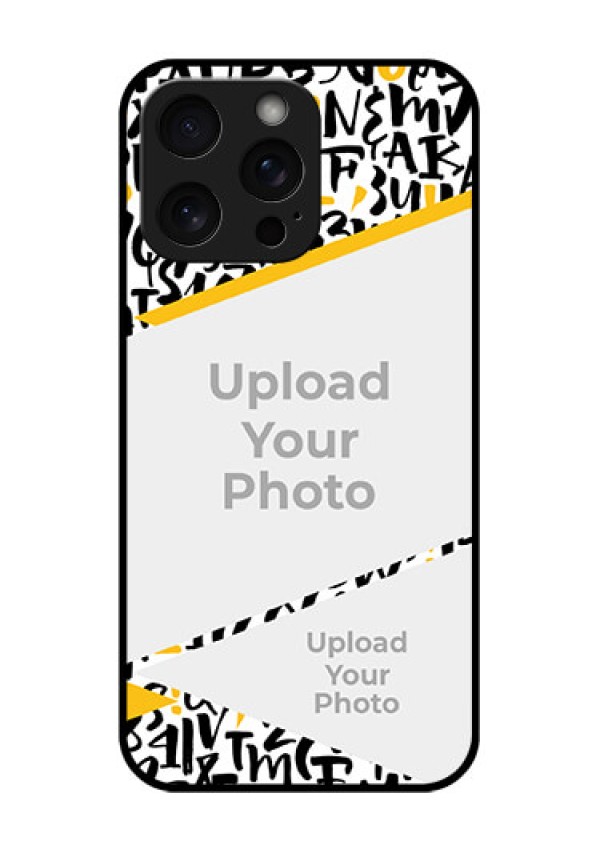 iPhone 15 Pro Max Custom Glass Phone Case - Letters Pattern Design