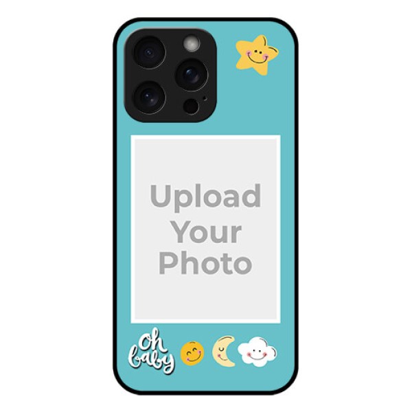 iPhone 15 Pro Max Custom Glass Phone Case - Smiley Kids Stars Design iPhone 15 Pro Max Custom Glass Phone Case - Smiley Kids Stars Design