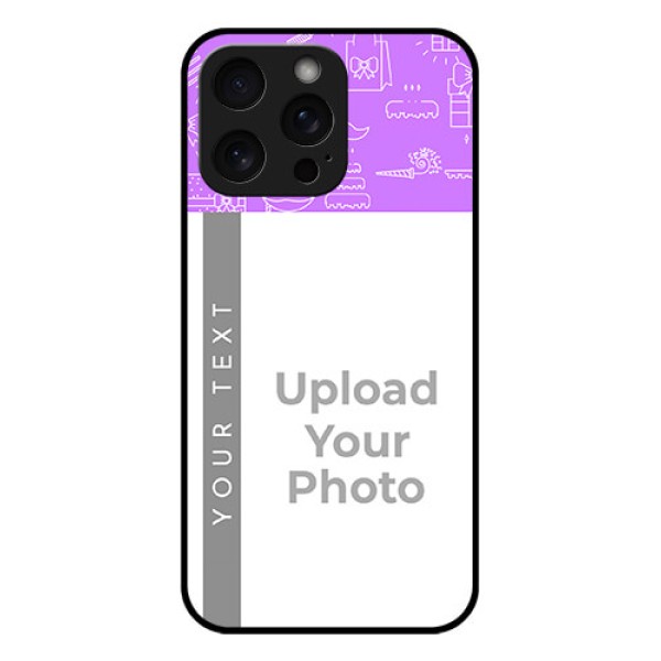 iPhone 15 Pro Max Custom Glass Phone Case - Birthday Icons Design