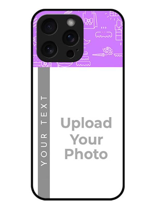 Custom iPhone 15 Pro Max Custom Glass Phone Case - Birthday Icons Design