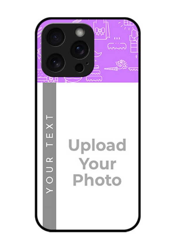 iPhone 15 Pro Max Custom Glass Phone Case - Birthday Icons Design