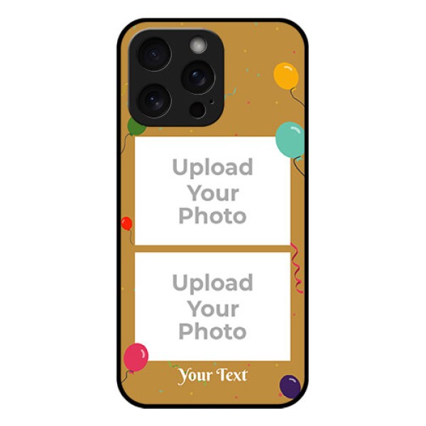 iPhone 15 Pro Max Custom Glass Phone Case - Image Holder With Birthday Celebrations Design iPhone 15 Pro Max Custom Glass Phone Case - Image Holder With Birthday Celebrations Design