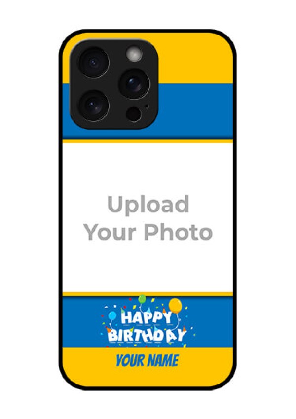 iPhone 15 Pro Max Custom Glass Phone Case - Birthday Wishes Design