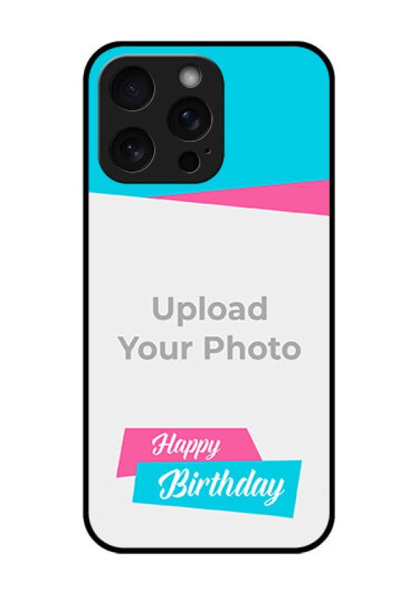 iPhone 15 Pro Max Custom Glass Phone Case - Image Holder With 2 Color Design