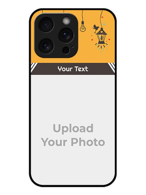 Custom iPhone 15 Pro Max Custom Glass Phone Case - With Family Picture And Icons