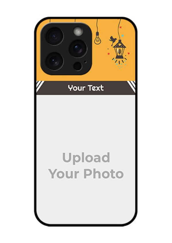 iPhone 15 Pro Max Custom Glass Phone Case - With Family Picture And Icons