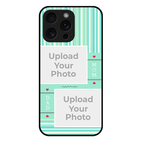 iPhone 15 Pro Max Custom Glass Phone Case - Mom & Dad Pic Design