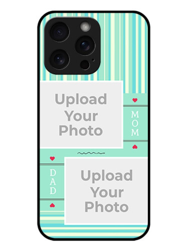 Custom iPhone 15 Pro Max Custom Glass Phone Case - Mom & Dad Pic Design
