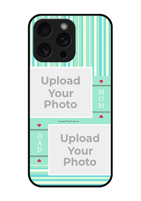 iPhone 15 Pro Max Custom Glass Phone Case - Mom & Dad Pic Design