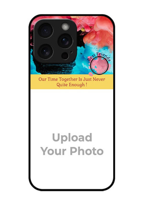 iPhone 15 Pro Max Custom Glass Phone Case - Quote With Acrylic Painting Design