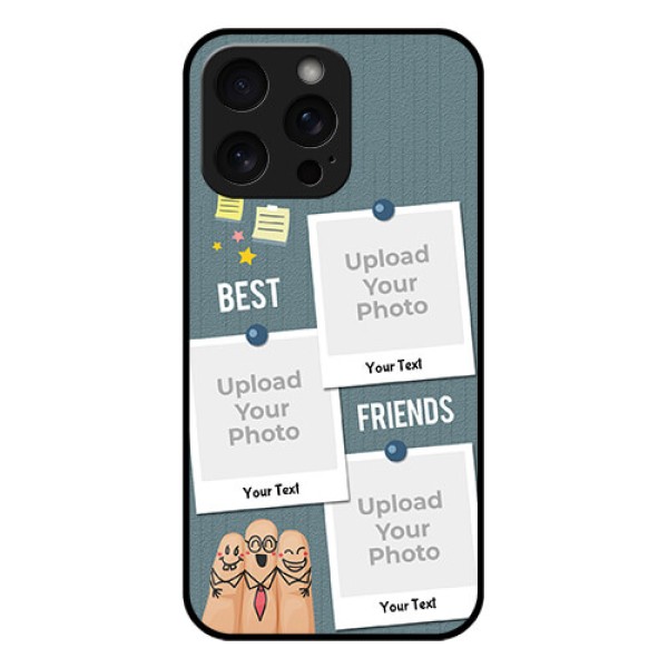 iPhone 15 Pro Max Custom Glass Phone Case - Sticky Frames And Friendship Design