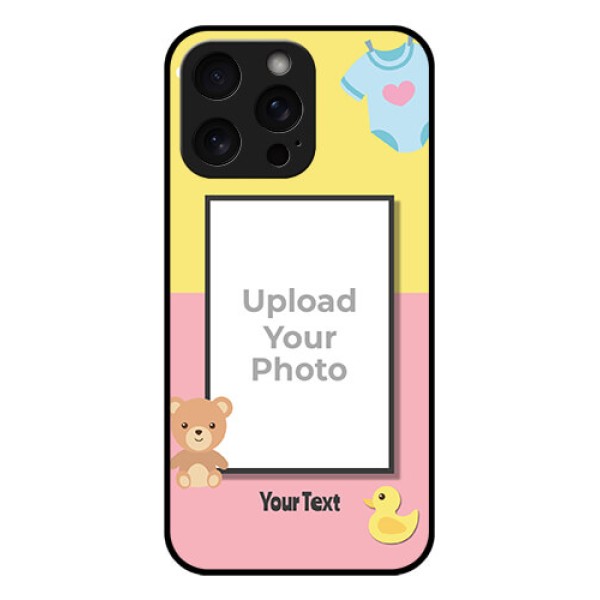 iPhone 15 Pro Max Custom Glass Phone Case - Kids 2 Color Design