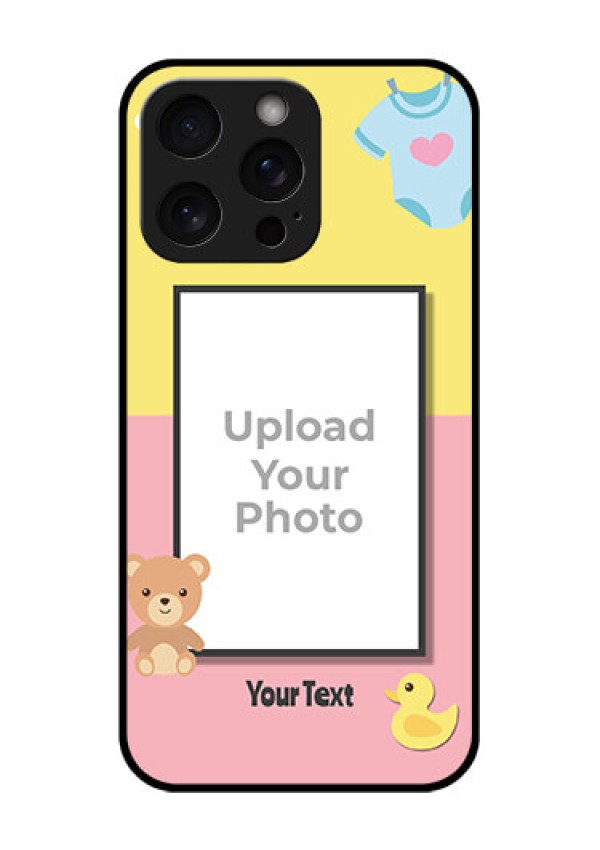 iPhone 15 Pro Max Custom Glass Phone Case - Kids 2 Color Design