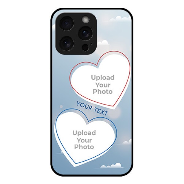iPhone 15 Pro Max Custom Glass Phone Case - Blue Color Couple Design iPhone 15 Pro Max Custom Glass Phone Case - Blue Color Couple Design