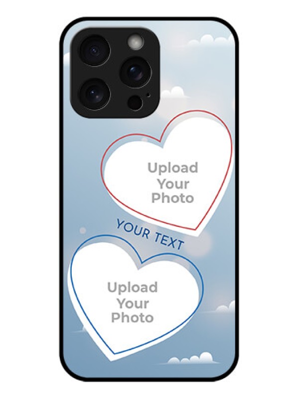 Custom iPhone 15 Pro Max Custom Glass Phone Case - Blue Color Couple Design