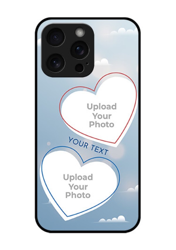 iPhone 15 Pro Max Custom Glass Phone Case - Blue Color Couple Design