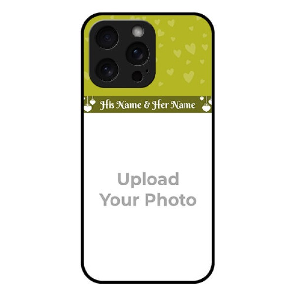 iPhone 15 Pro Max Custom Glass Phone Case - You & Me Heart Design