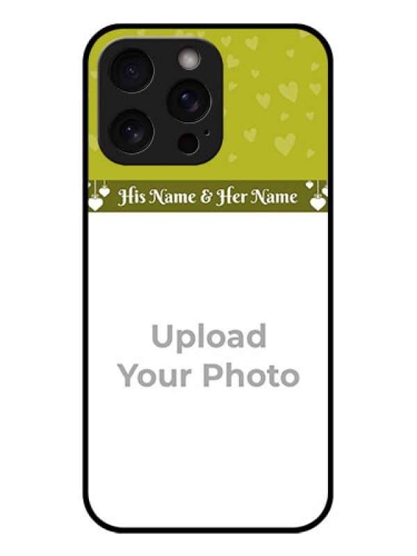 Custom iPhone 15 Pro Max Custom Glass Phone Case - You & Me Heart Design