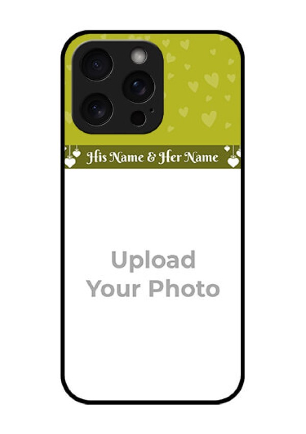 iPhone 15 Pro Max Custom Glass Phone Case - You & Me Heart Design