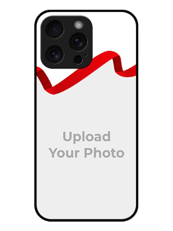 Custom iPhone 15 Pro Max Custom Glass Phone Case - Red Ribbon Frame Design