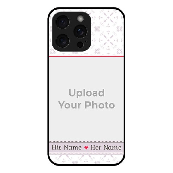iPhone 15 Pro Max Custom Glass Phone Case - With Photo And Ethnic Design iPhone 15 Pro Max Custom Glass Phone Case - With Photo And Ethnic Design