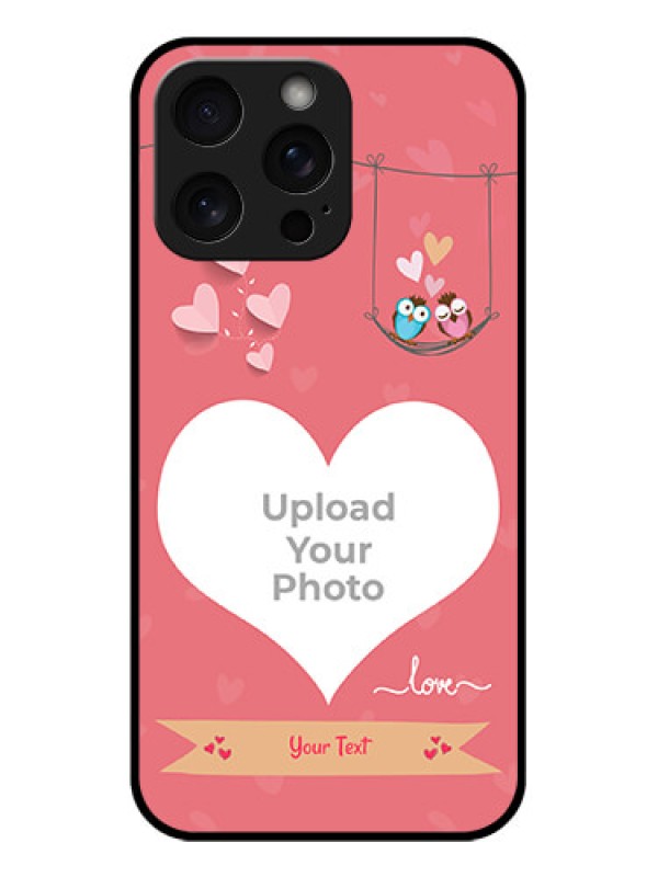 Custom iPhone 15 Pro Max Custom Glass Phone Case - Peach Color Love Design