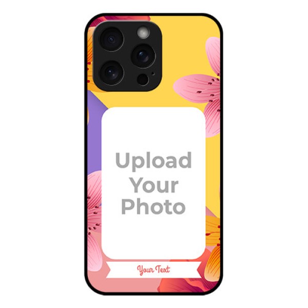iPhone 15 Pro Max Custom Glass Phone Case - 3 Image With Vintage Floral Design iPhone 15 Pro Max Custom Glass Phone Case - 3 Image With Vintage Floral Design