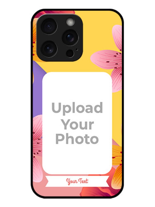 Custom iPhone 15 Pro Max Custom Glass Phone Case - 3 Image With Vintage Floral Design