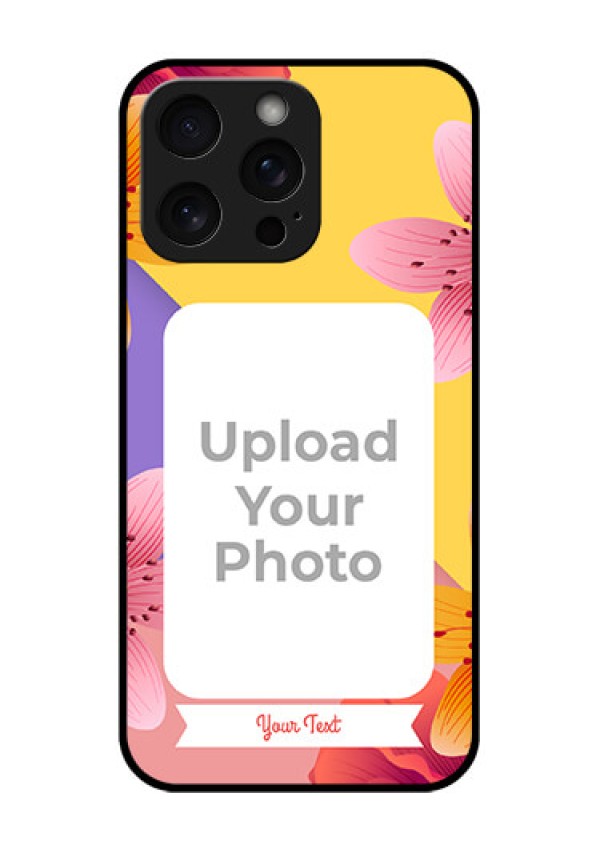 iPhone 15 Pro Max Custom Glass Phone Case - 3 Image With Vintage Floral Design