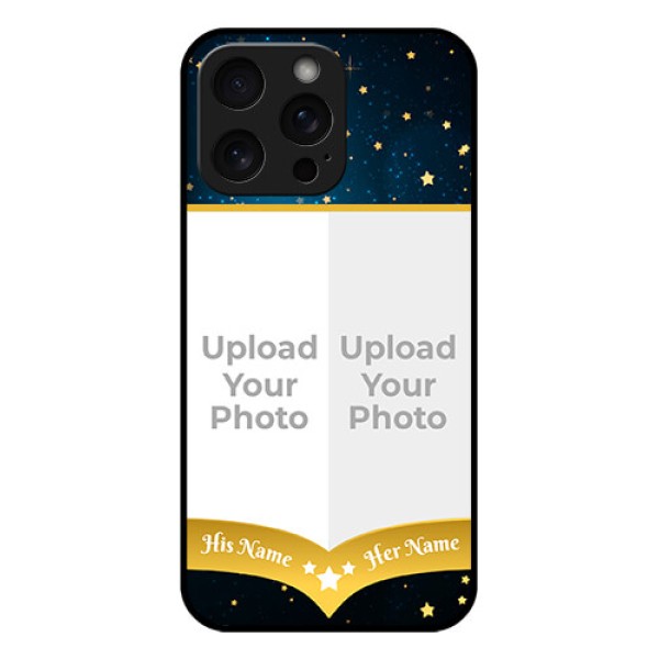 iPhone 15 Pro Max Custom Glass Phone Case - Galaxy Stars Backdrop Design
