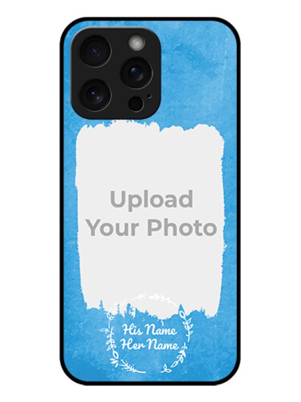 Custom iPhone 15 Pro Max Custom Glass Phone Case - Blue Color Vintage Design