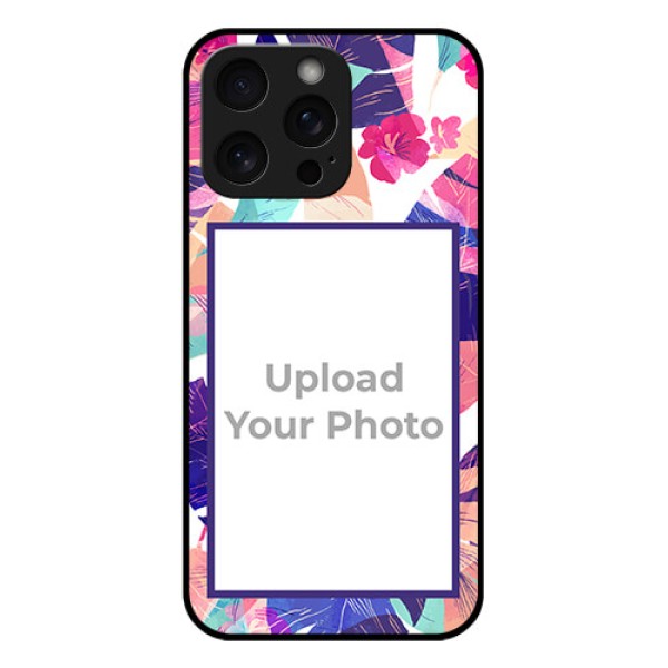 iPhone 15 Pro Max Custom Glass Phone Case - Abstract Floral Design