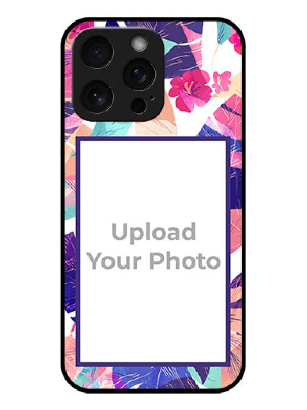 Custom iPhone 15 Pro Max Custom Glass Phone Case - Abstract Floral Design